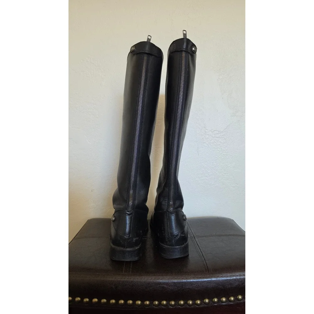 Frye Melissa Old‎ Money Preppy Button Back Zip Riding Leather High Boot sz 8B